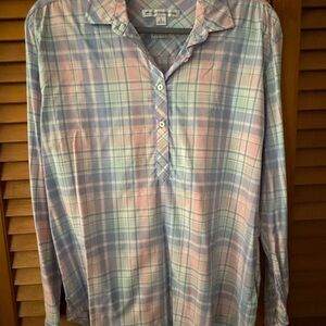 Southern Tide Pink and Blue Casual Button Down Shirt